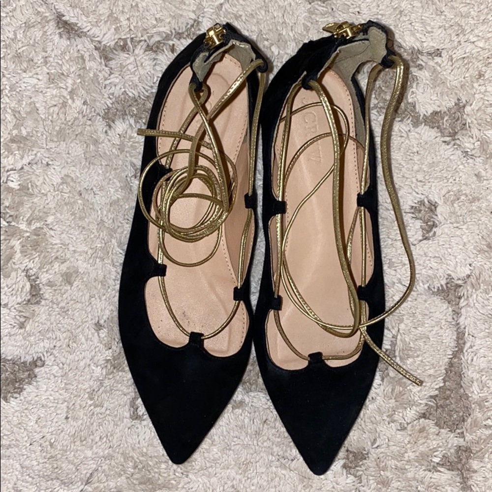 J.Crew Lace Up Suede Flats